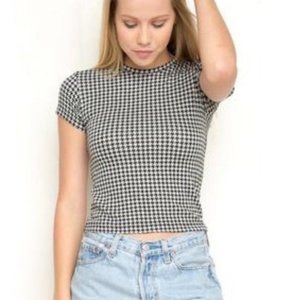 Brandy Melville Black Houndstooth Pattern Top